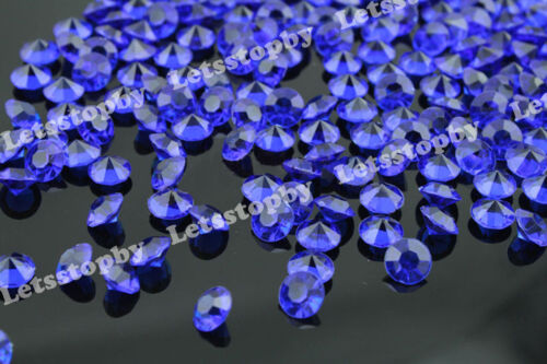 2000 Royal Blue Acrylic Diamond Confetti 1//3ct Wedding Decoration Table Scatter