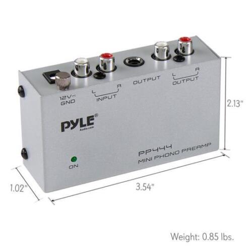Pyle PP444 Ultra Compact Phono Turntable Preamp Converts Phono to Line Level 