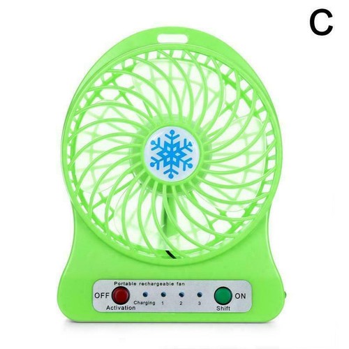 4.5W Portable Rechargeable 3 series LED Light Fan Air Cooler USB Mini Desk Fan