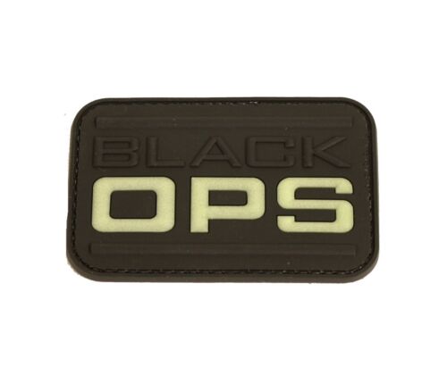 Glow in the Dark Black Ops Self-Adhesive Tactical Polymer Patch 5cmx7cm 
