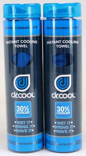 New Set Of 2 Coolcore Dr Cool Electric Blue Instant Cooling Sport Towel