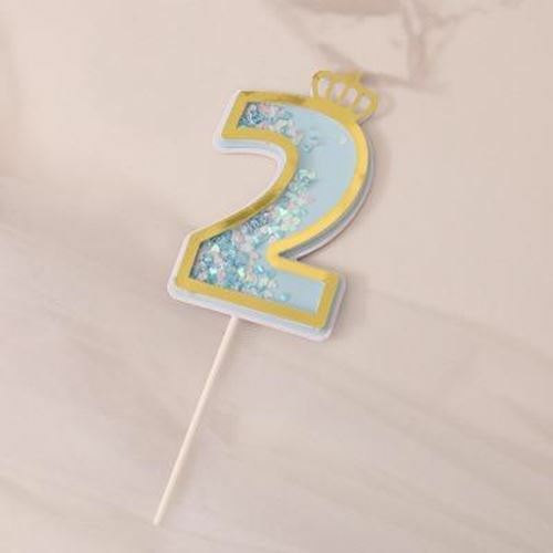 1 Pc Number Cake Topper Gold Silver Crown Acrylic 0-9 Digital Birthday Party Cak