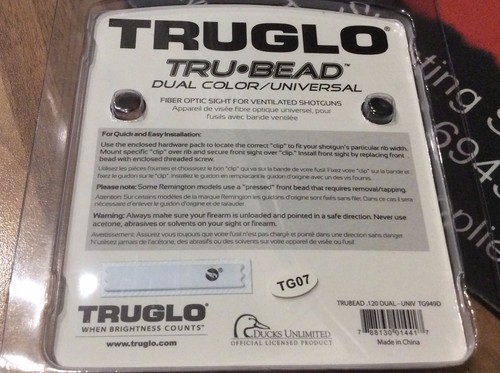 les plus brillants de remplacement Shotgun Sight!!! Truglo Tru Bead Dual Couleur Universel