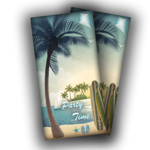 Details about  / Party Time Beach Scene Cornhole Board Wraps Laminated Sticker Set Skin Decal