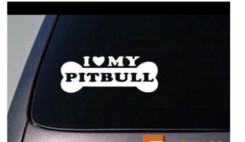 I love my pit bull *B165* sticker decal pitbull laptop sticker decal Rescue 