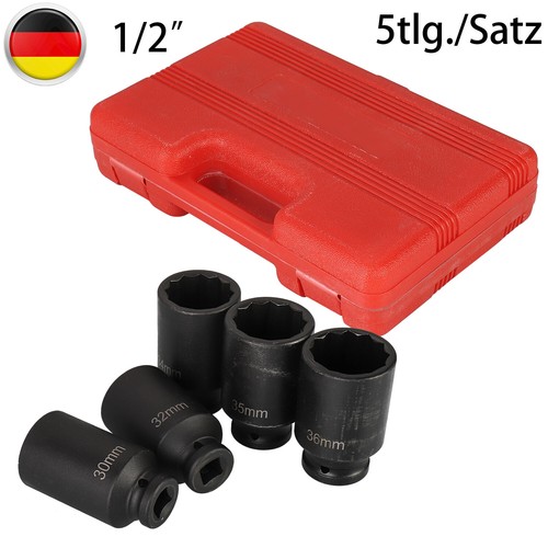 Schlagschraubernüsse 1//2 Satz 12 Kant 30 32 34 35 36mm 5tlg Steckschlüssel Nuss