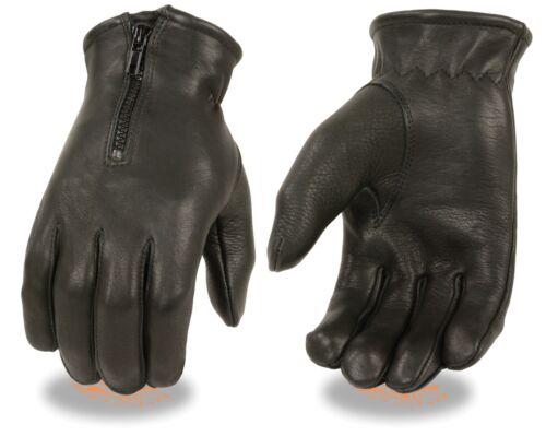 Men/'s Deerskin Leather Thermal Lined Glove w// Zipper Cuff