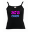 80s chick VEST TOP GOLD PRINT ALL SIZES SMALL TO 2XL
