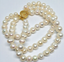 8/" 3 rangées 8-9 mm Blanc Naturel D/'eau Douce Pearl PERLES rondes Femmes Bracelet