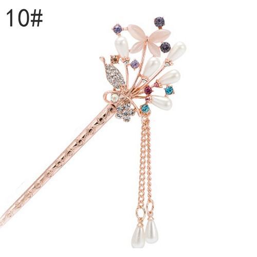 Rhinestone Schmetterlings-Haar-Stick Quaste Armband Blumen-Blätter Haarnadeln