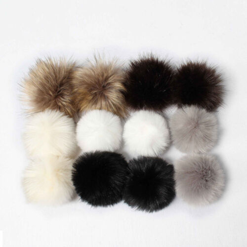 12X Faux Raccoon Fake Fur Hair Huge Ball Fluffy Pompom Pendant Fr Hat Bag Shoses 