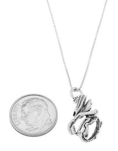 STERLING SILVER SCUBA DIVING GEAR CHARM WITH BOX CHAIN NECKLACE