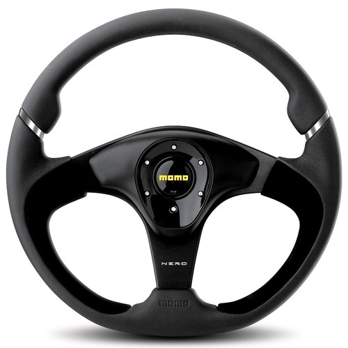 Momo Nero 350mm Tuning Racing Steering Wheel Black Leather Suede