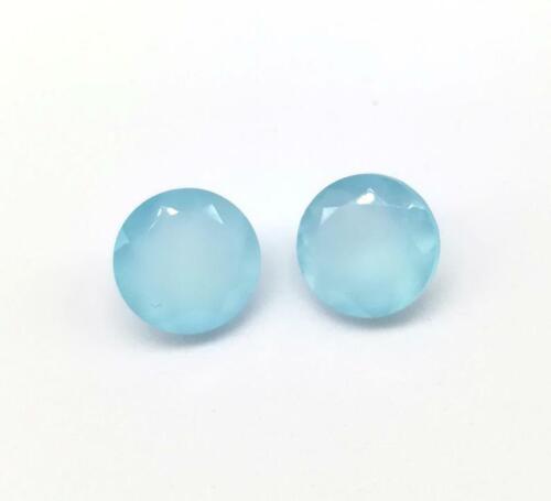 Details about   Wholesale Lot Natural AQUA Chalcedony 5X5 mm Round Faceted Cut Loose Gemstone 