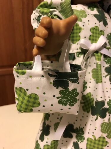 18/" Doll Clothes Dress /& Tote Bag  St Patrick/'s Day