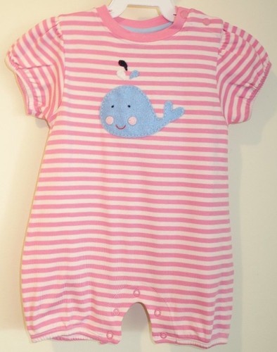 New Bella Bliss Whale Applique Romper Shortall Girl/'s Size 12 Month