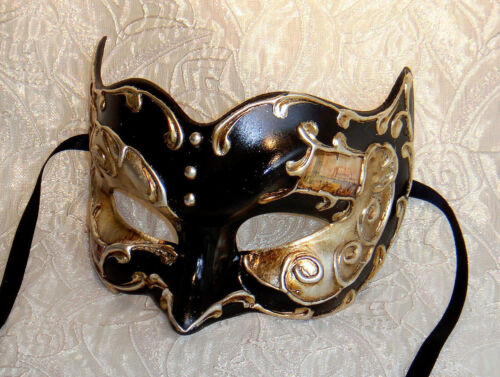 OVERNIGHT Metto Aust Venetian Zane Silver Mens Masquerade Mask ITALIAN Made
