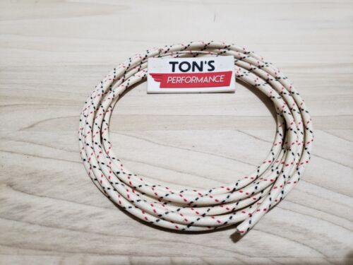 10 feet Vintage Braided Cloth Covered Primary Wire 12 gauge ga White Black Red