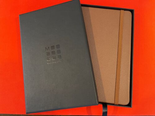 MOLESKINE CLASSIC LEATHER NOTEBOOK BROWN 5/" x 8.25/"