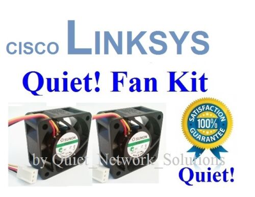 Lot 2x Fans Low Noise Best for Home Network Quiet Cisco Linksys SRW2024 Fan Kit