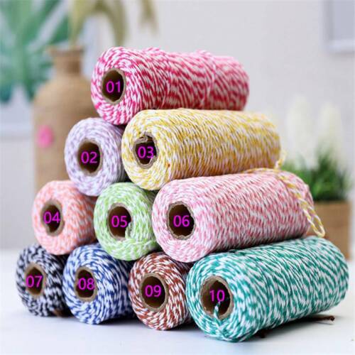 Bakers Twine String Craft 4ply Cotton Cotton Rope in 10 colours 100M 1.5mm