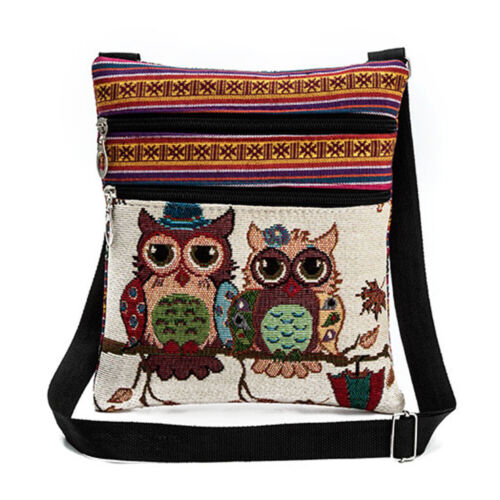 Women Owl Messenger Bag Crossbody Shoulder Bag Satchel Purse Vintage Handbag US