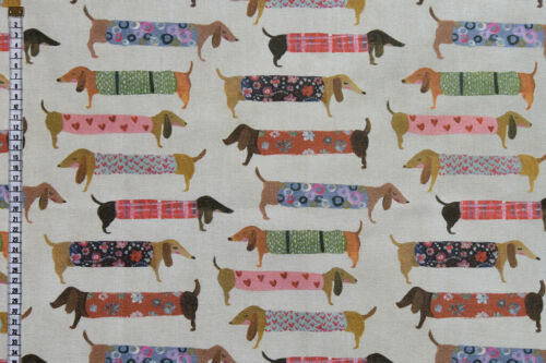 Quality Upholstery Fabric for Cushions /& Crafts Funky Dachshund Fabric