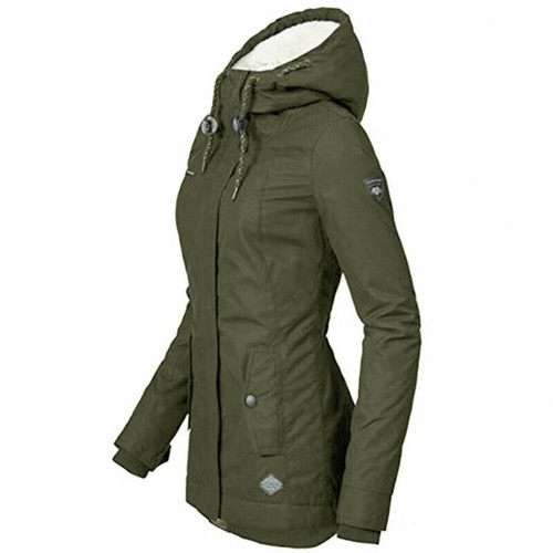 Women/'s Coat Fur Lined Trench Winter Jacket Hooded Parka Overcoat Warm Outwear