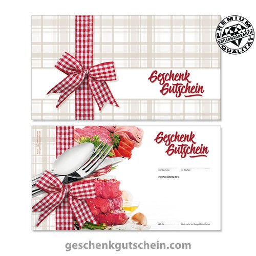 Gift Cards /"standard/" for Butcher delicatessen m1225 butchers