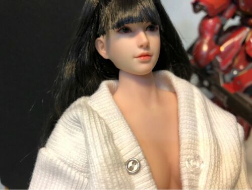 1//6 Beauty Girl Long Black Hair Model Fit 12/'/' Female Action Figure Body Model