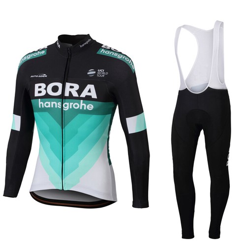 Mens Thermal Fleece cycling jersey long sleeve Bib pants set Cycling Bib Pants