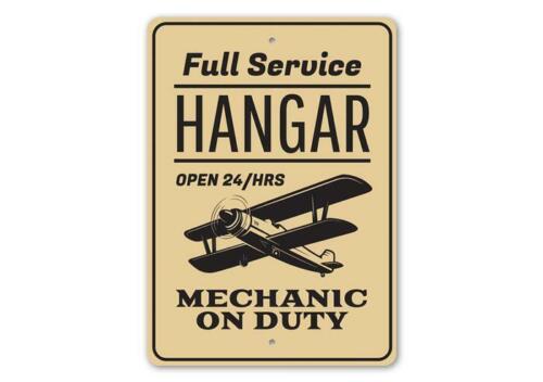 Aviation Aluminum Sign Full Service Hangar Mechanic Sign Pilot Gift Sign 