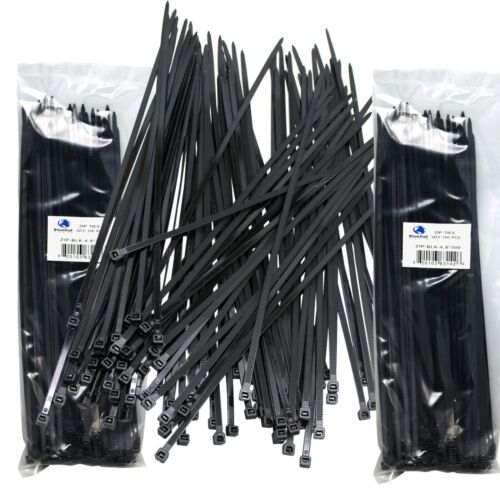 200 12/" Cable Ties BLACK 300mm Long 4.8mm Wide 52# Strong Industrial Wire Ziptie