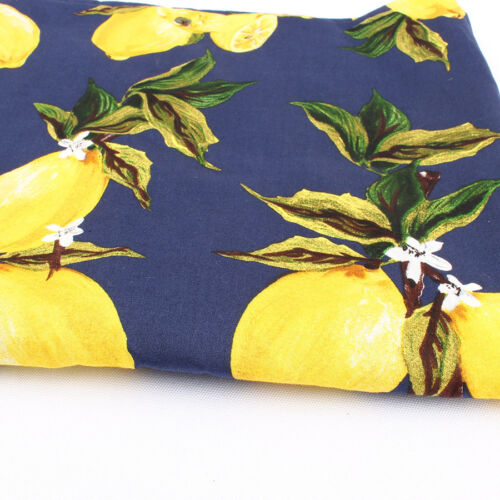 cotton fabric  Lemon Printed Poplin for women children clothing Fabric by yard 
