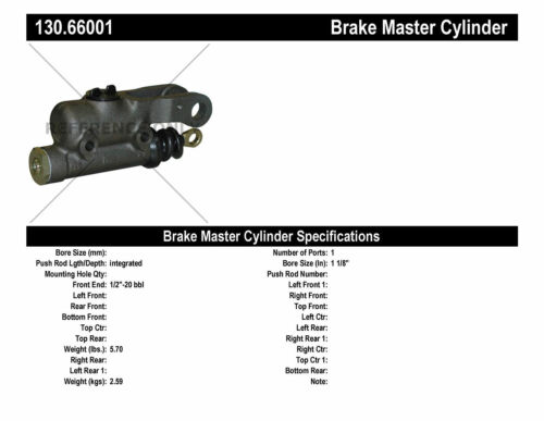 Brake Master Cylinder-Premium Master Cylinder Preferred Centric 130.66001 
