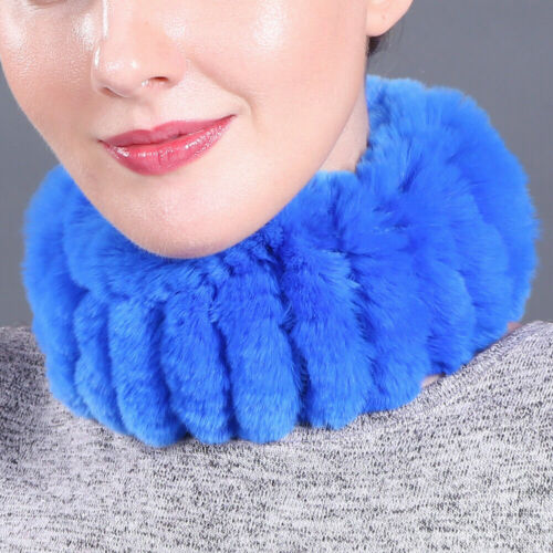 53color Handmade Women Real Rex Rabbit Fur Headbands Girl Ring Cowl Snood Scarve