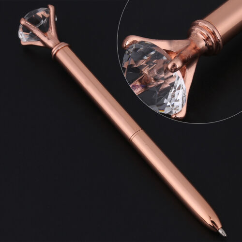 Rose Gold Crystals Rhinestone Metal Pen Ballpoint Pens Office School Stationery