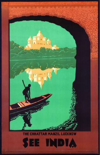 The Chhattar Manzil Lucknow Vintage India Travel Advertisement Poster Art
