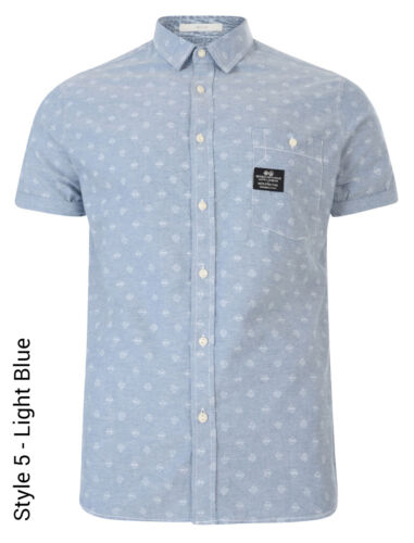 Crosshatch Men/'s New Slim Fit Long /& Short Sleeve Shirts Check Plain Pattern