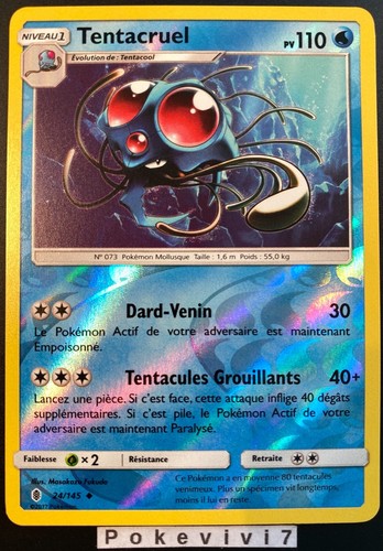 Carte Pokemon TENTACRUEL 24//145 REVERSE Soleil et Lune 2 SL2 Française NEUF
