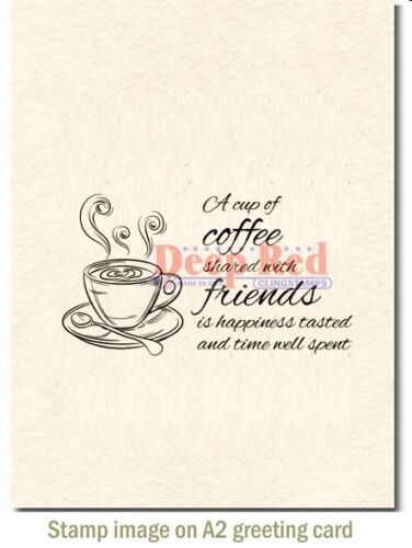Deep Red Stamps Coffee with Friends Rubber Cling Stamp 