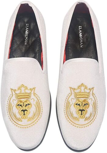 Details about   ELANROMAN Loafers for Men Velvet Shoes of Fashion Embroidered 1.0 and 2.0 Party 