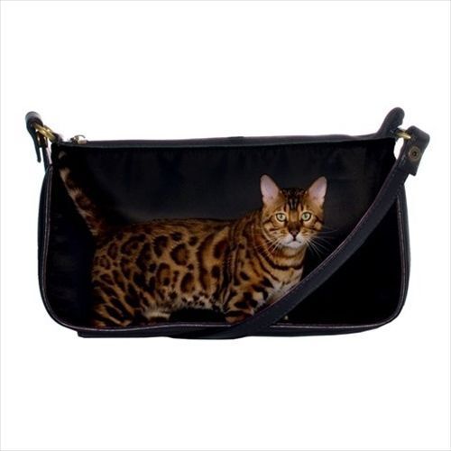 Cat Kitten Bengal Shoulder Clutch Handbag & Mini Coin Purse 