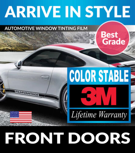 PRECUT FRONT DOORS TINT W/ 3M COLOR STABLE FOR CHEVY 2500 CREW 07-14 