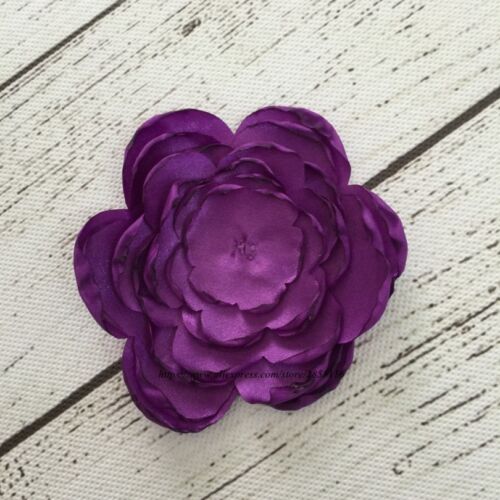 50pcs Burned Edge Satin Layered Fabric Flowers For Hair Headbands Accessories 
