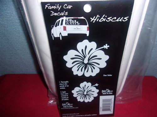 Family Car DECALS-Clear Sticker HIBISCUS