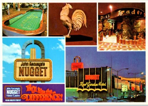 John Ascuaga's Nugget Casino Trader Dick's Postcard Sparks Reno Tiki Bar Gd Cock 