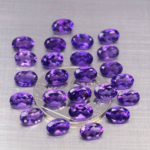 10.82CT 24PCS Best Unheated 100/%Natural Amethyst Oval 6x4mm #1 MAJESTIC SET