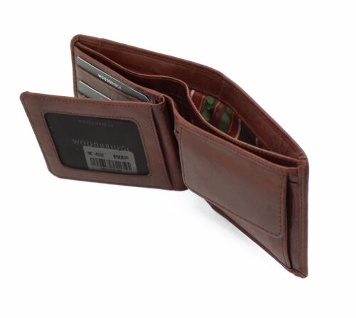 Woodbridge pour homme en cuir véritable portefeuille carte de crédit Porte-monnaie Pochette 4002-Marron