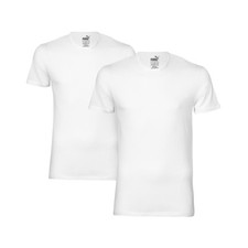 2 Paquet Puma / Blanc / Taille M / T-Shirt Crew Homme Sous-Vêtement Col Rond